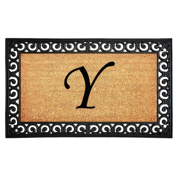 Calloway Mills Monogram Door Mat, Black, Natural, 24 in W x 36 in L 104132436Y - main